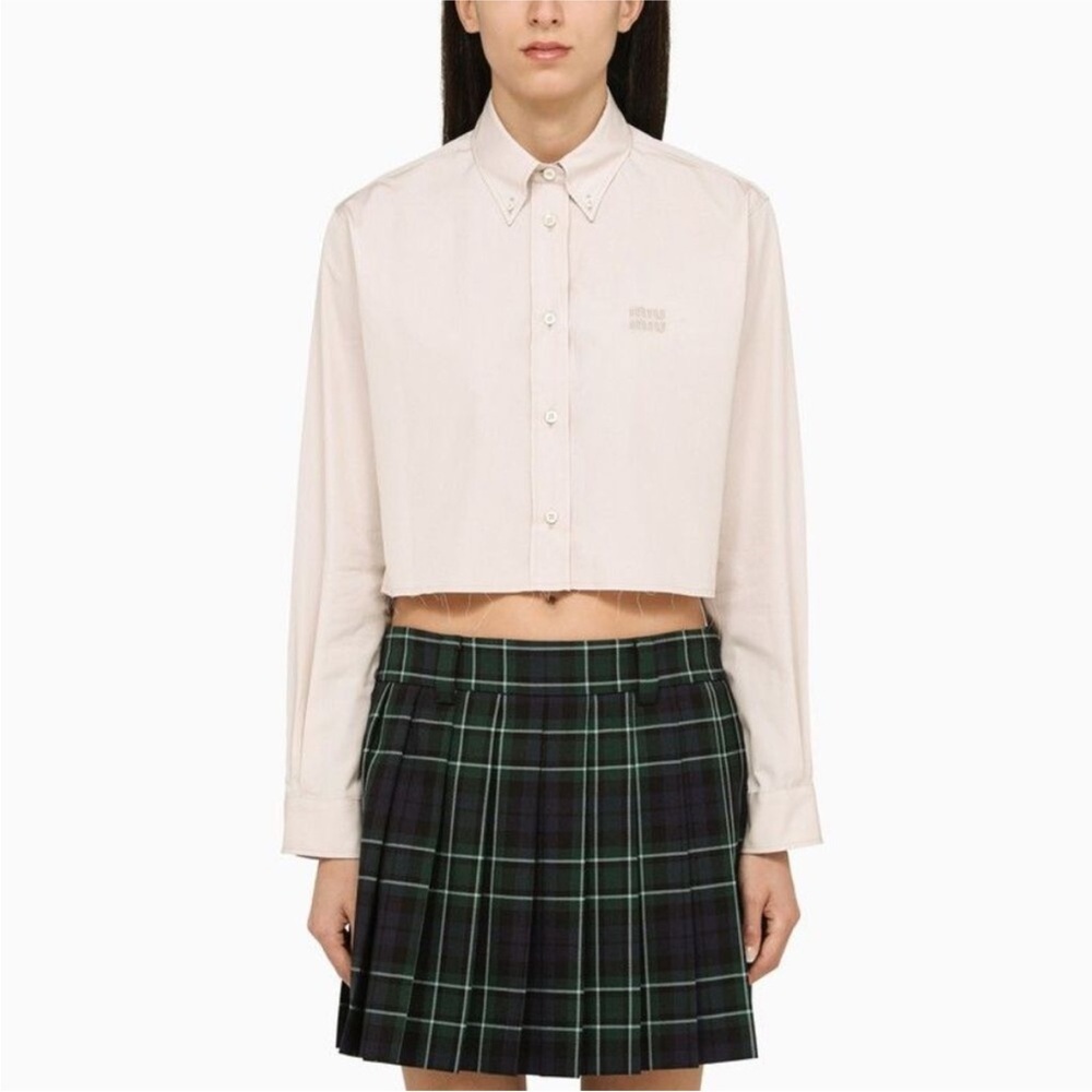 Miu Miu Poplin Button-Down Shirt embroidered 36IT Prada
